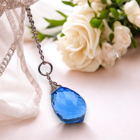 Wire Wrapped Tanzanite Pendant 14k Rose Gold Filled , December Birthstone - Picture 3 of 8